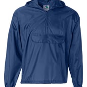 Front view of Packable Half-Zip Hooded Pullover Jacket