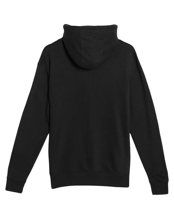 Back view of French Terry Pullover Hooded Sweatshirt