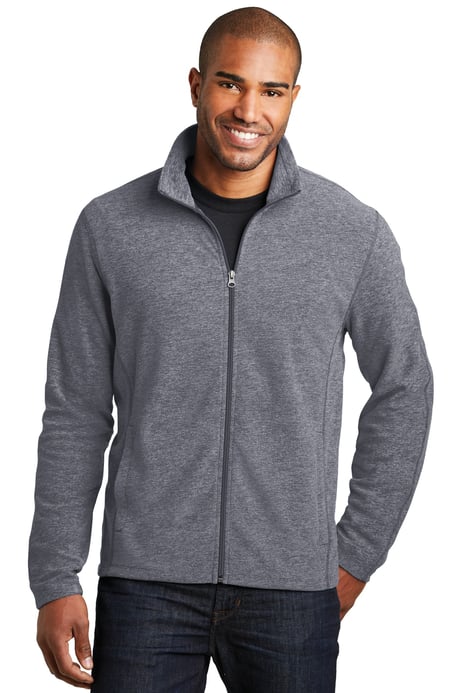 Front view of Heather Microfleece Full-Zip Jacket