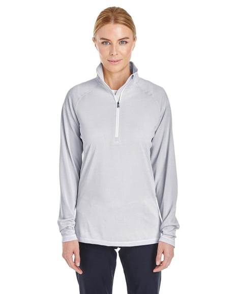 Front view of Ladies' Tech Stripe Quarter Zip