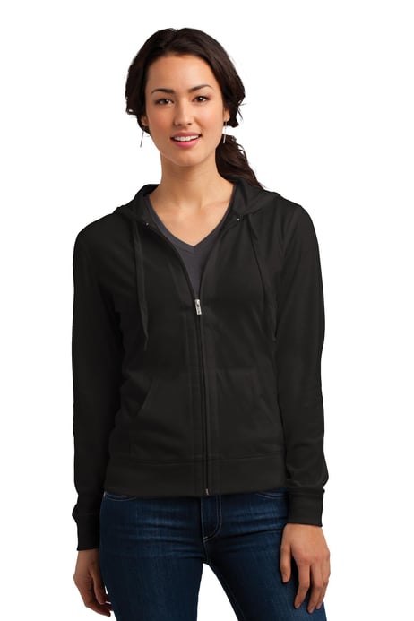 Frontview ofWomen’s Fitted Jersey Full-Zip Hoodie
