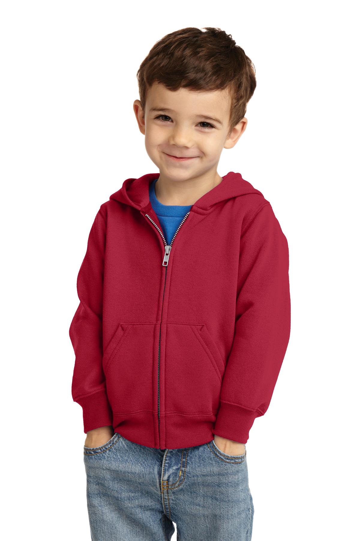 Front view of Toddler Core Fleece Full-Zip Hooded Sweatshirt