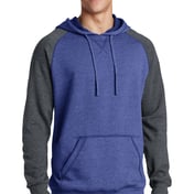 Front view of Young Mens Lightweight Fleece Raglan Hoodie