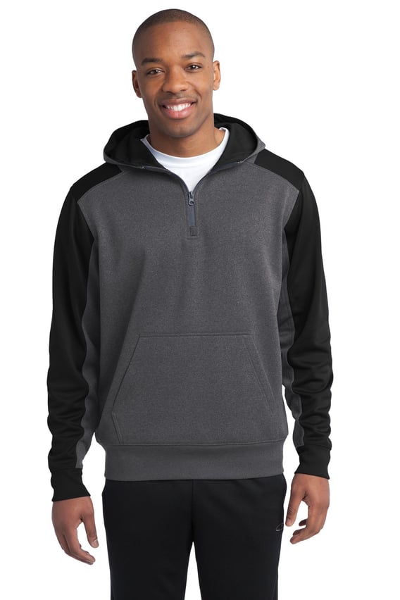 Front view of Tech Fleece Colorblock 1/4-Zip Hooded Sweatshirt