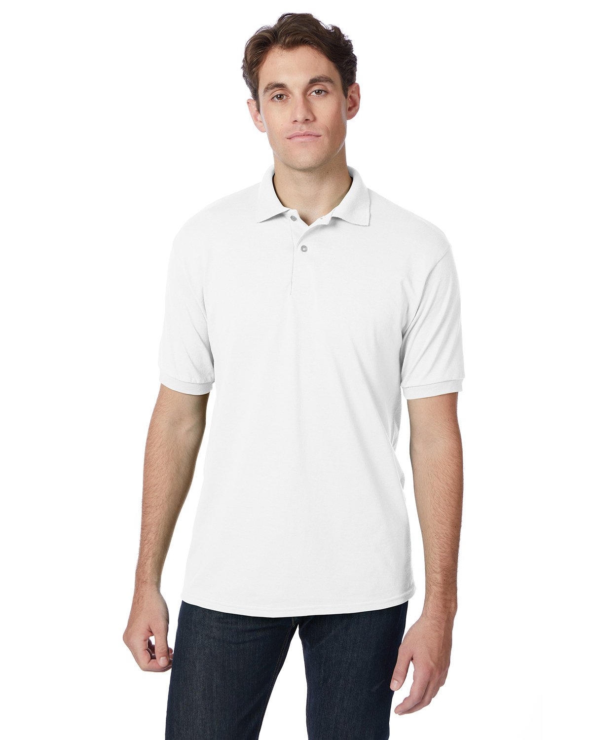 Front view of Adult 50/50 EcoSmart® Jersey Knit Polo