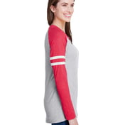 Side view of Ladies’ Gameday Mash-Up Long Sleeve Fine Jersey T-Shirt
