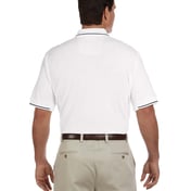 Back view of Men’s Pima Piqué Hort-Sleeve Tipped Polo