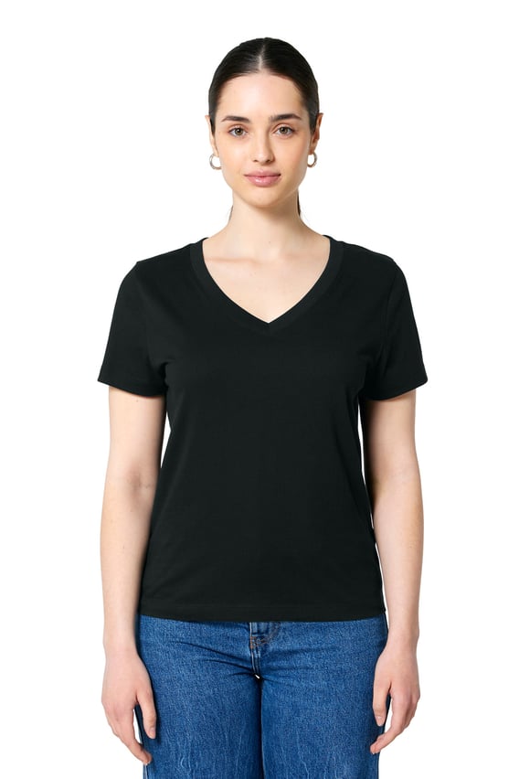 Front view of Women’s Stella Isla V-Neck Tee