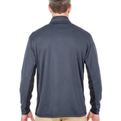 Back view of Adult Two-Tone Keyhole Mesh Quarter-Zip Pullover