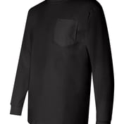 Side view of Union-Made Long Sleeve Pocket T-Shirt