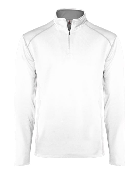 Front view of Money Mesh Quarter-Zip Pullover