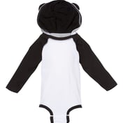 Front view of Fine Jersey Infant Character Hooded Long Sleeve Bodysuit With Ears