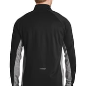 Back view of Sport-Wick® Stretch Contrast 1/4-Zip Pullover