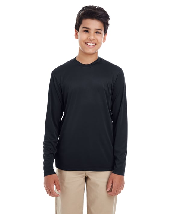 Front view of Youth Cool & Dry Performance Long-Sleeve Top