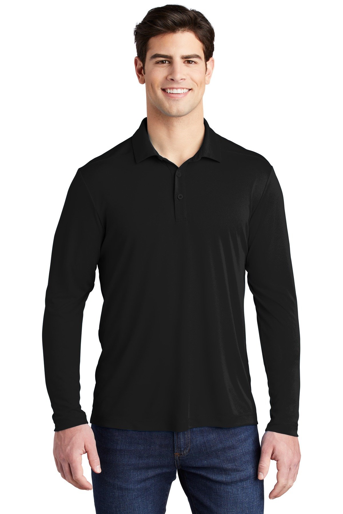 Front view of Posi-UV® Pro Long Sleeve Polo