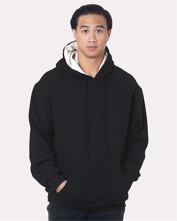 Front view of USA-Made Super Heavy Thermal Lined Hooded Sweatshirt