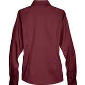 Back view of Women’s Easy Blend™ Long Sleeve Twill Dress Shirt With Stain-Release