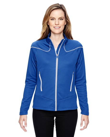 Front view of Ladies' Cadence Interactive Two-Tone Brush Back Jacket