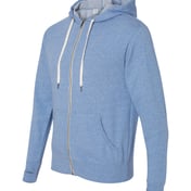 Side view of Heathered French Terry Full-Zip Hooded Sweatshirt