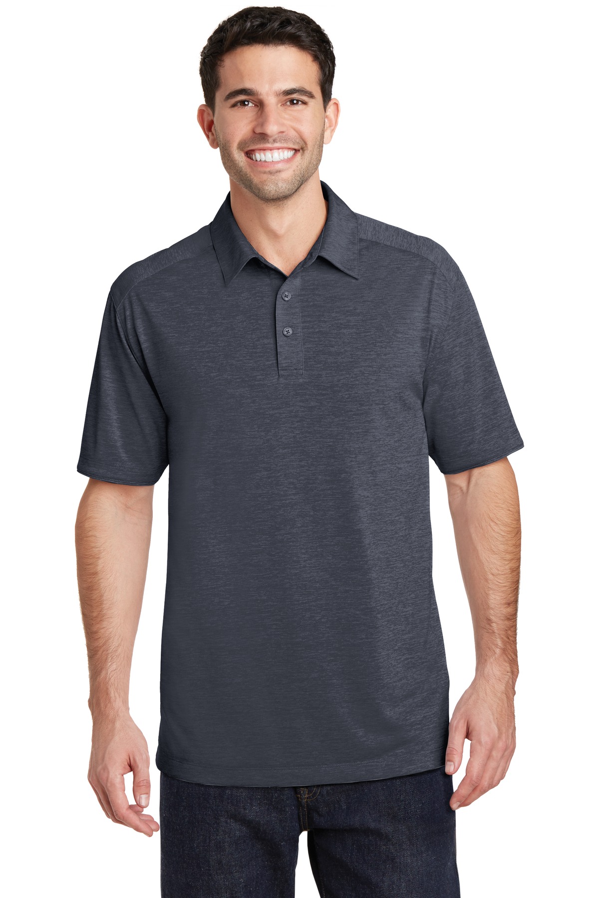 Front view of Digi Heather Performance Polo