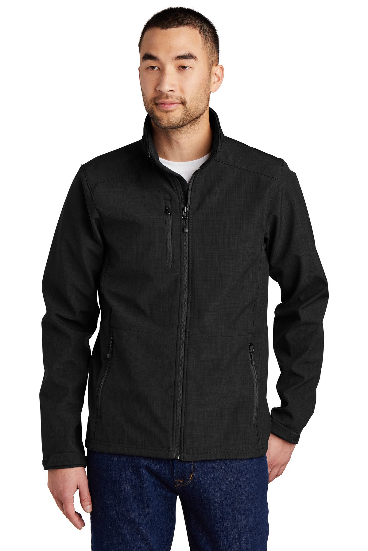 Front view of Shaded Crosshatch Soft Shell Jacket