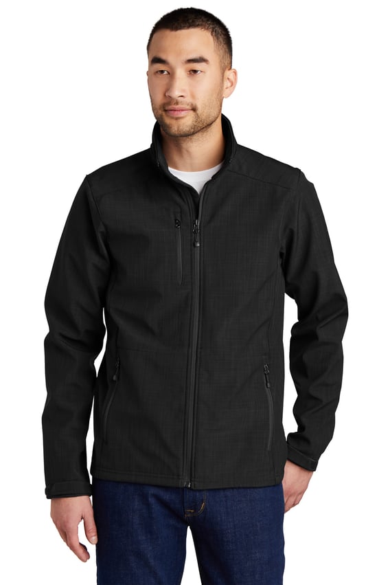 Front view of Shaded Crosshatch Soft Shell Jacket