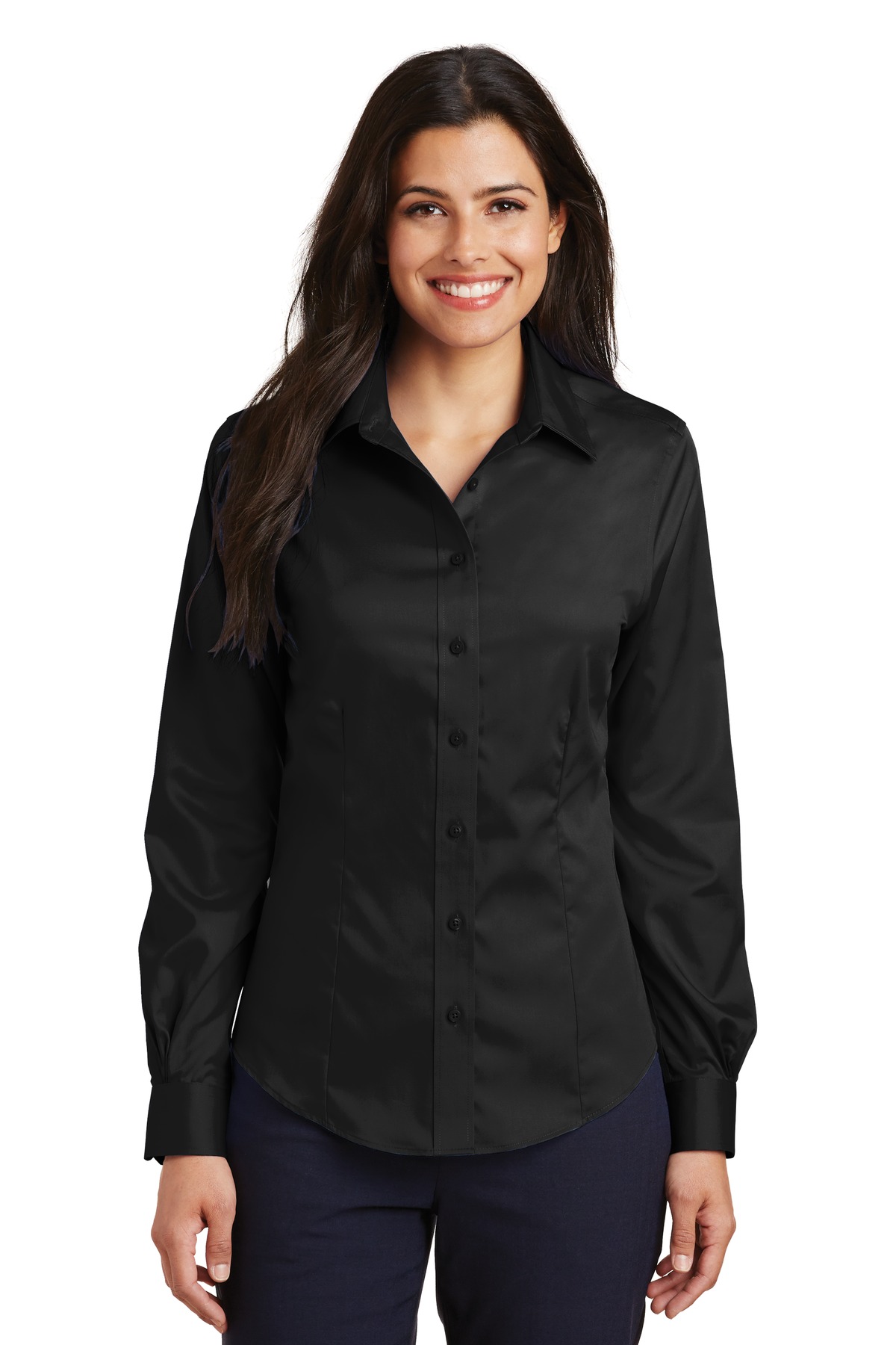 Front view of Ladies Non-Iron Twill Shirt