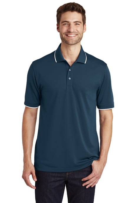 Front view of Dry Zone&reg; UV Micro-Mesh Tipped Polo