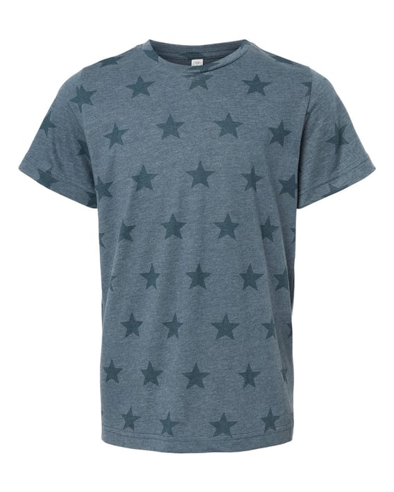 Front view of Youth Star Print Tee