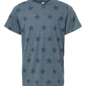 Front view of Youth Star Print Tee