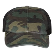 Front view of Washed Printed Trucker Cap