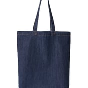 Back view of Cotton Denim Gusseted Tote Bag