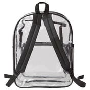Back view of Large 17″ Heavy Duty Clear Backpack