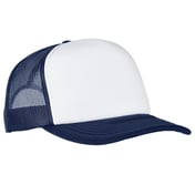 Front view of Adult Classics Curved Visor Foam Trucker Cap – White Front Panel