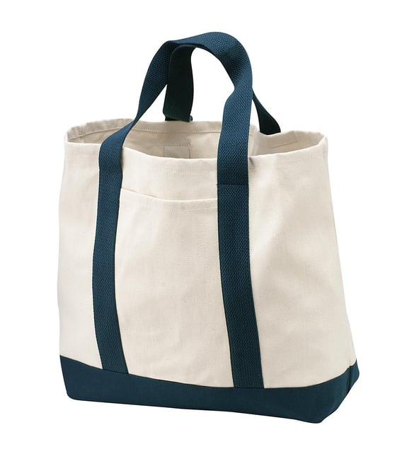 Front view of Ideal Twill Two-Tone Shopping Tote