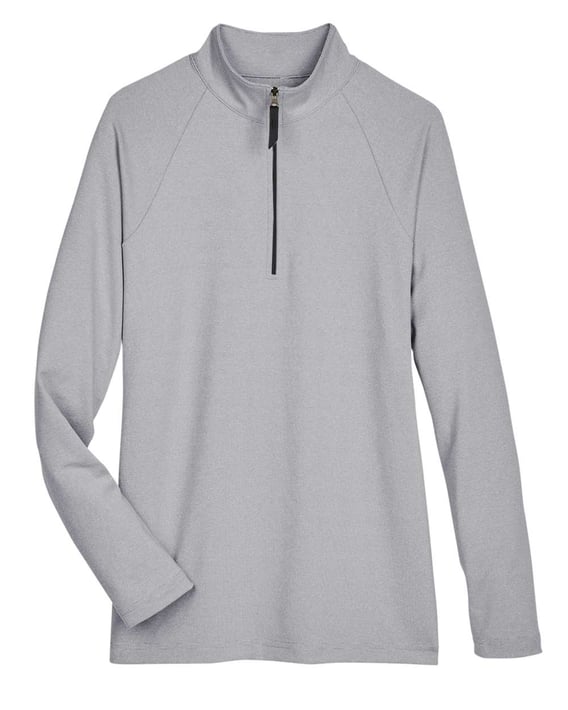 Front view of Women’s CrownLux Performance® Clubhouse Micro-Stripe Quarter-Zip Pullover