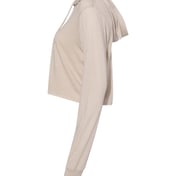 Side view of Women’s Triblend Crop Long Sleeve Hoodie