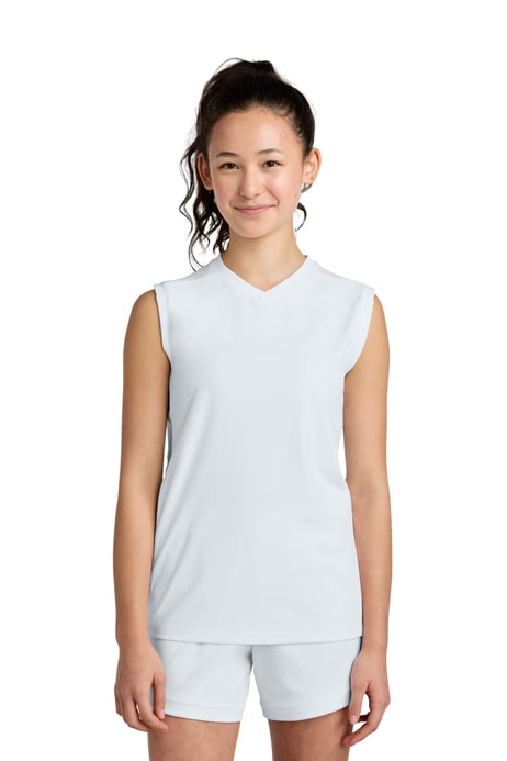 Front view of Youth Club Sleeveless V-Neck