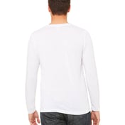 Back view of Unisex Jersey Long-Sleeve V-Neck T-Shirt