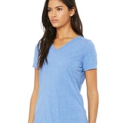 Side view of Women’s Relaxed Triblend Short Sleeve V-Neck Tee
