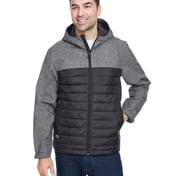 Front view of Men’s Pinnacle Puffer Body Softshell Hooded Jacket