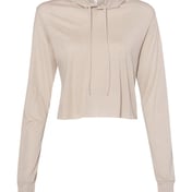 Front view of Women’s Triblend Crop Long Sleeve Hoodie