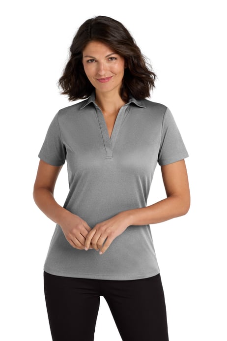Front view of Women's Heathered Silk Touch Performance Polo