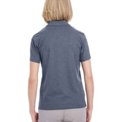 Back view of Women’s Heathered Pique Polo