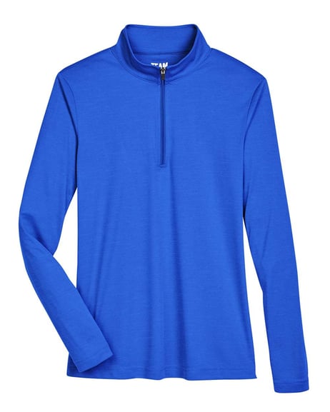 Front view of Women's Zone Sonic Heather Performance Quarter-Zip Pullover