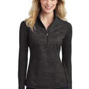 Front view of Ladies Sport-Wick ® Stretch Reflective Heather 1/2-Zip Pullover