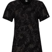 Front view of Women’s Tie-Dyed Tri-Blend T-Shirt