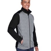 Side view of Newbury Colorblock Mélange Fleece Full-Zip Jacket