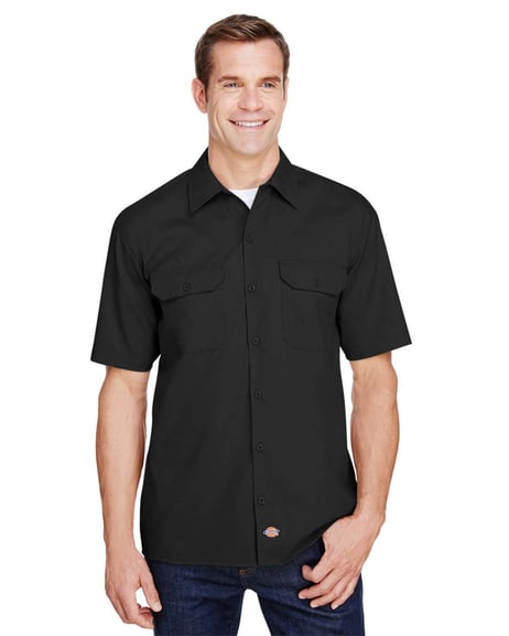 Frontview ofFLEX Short-Sleeve Twill Work Shirt