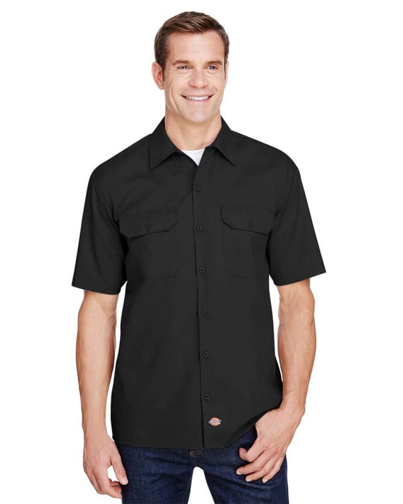 Front view of FLEX Short-Sleeve Twill Work Shirt